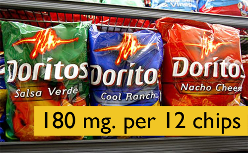 Bags of doritos