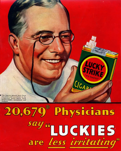 Doctor's ad for Lucky cigarettes